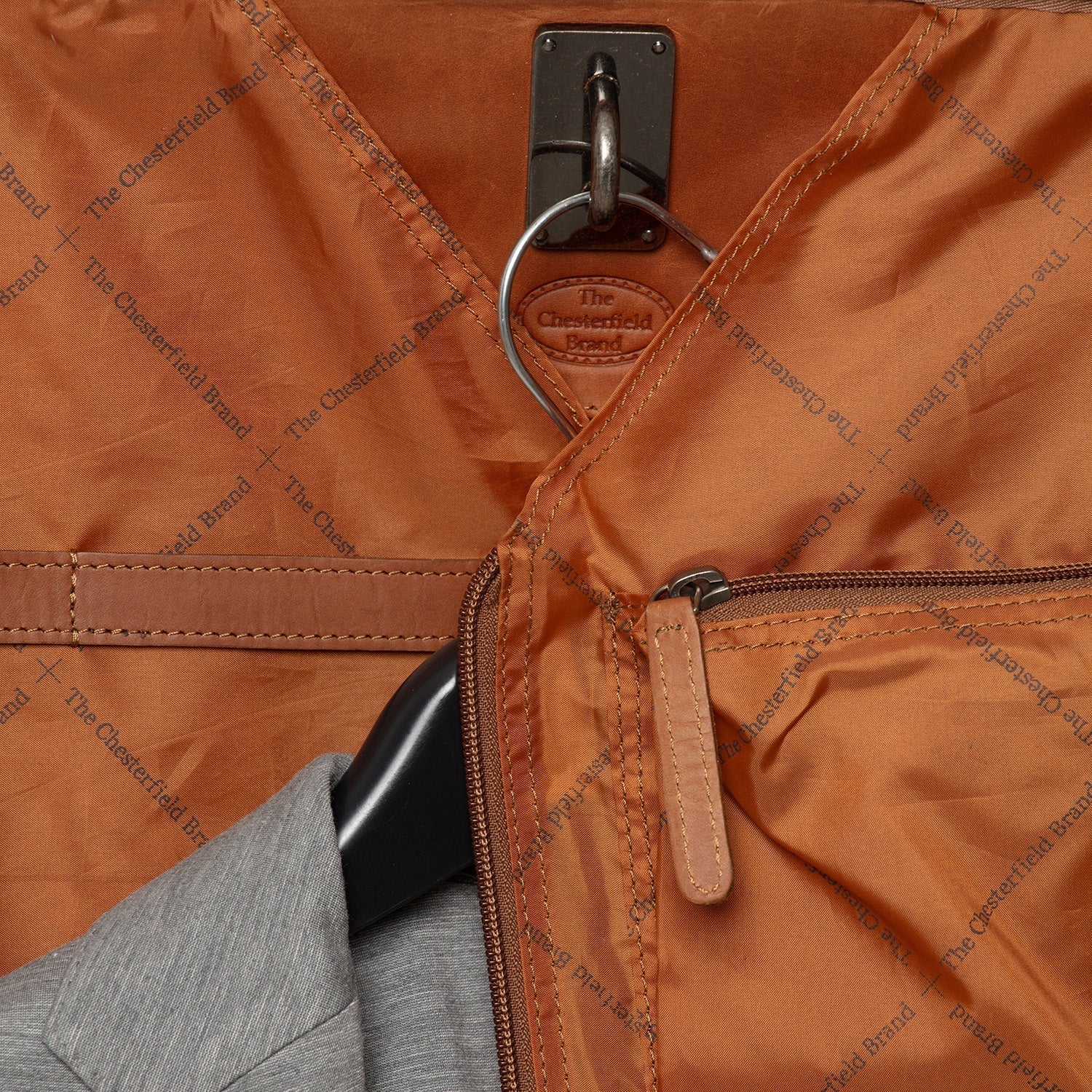 Cognac Leather Garment Bag Josh, detail view 4