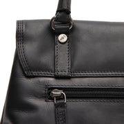 Black Leather Handbag Angera, detail view 3