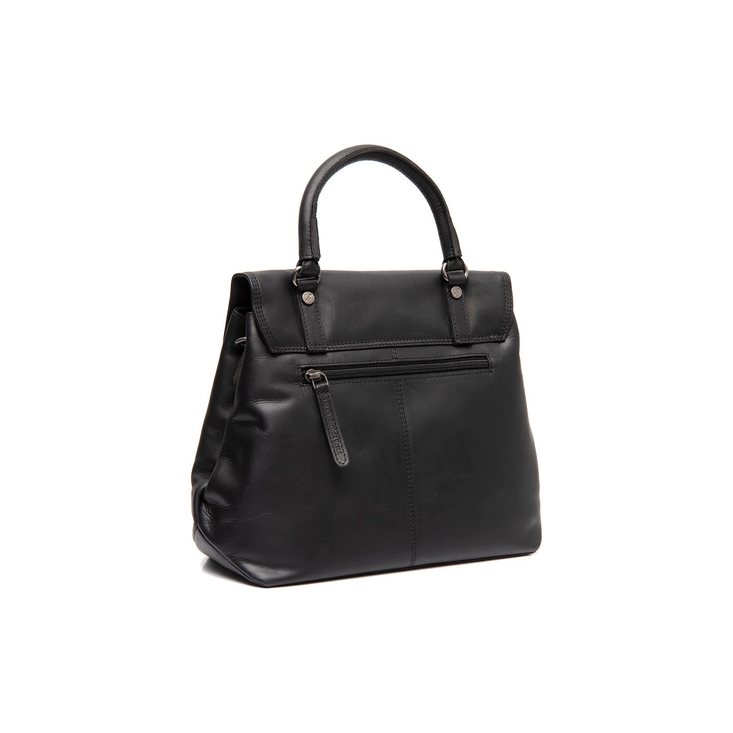Black Leather Handbag Angera, detail view 4