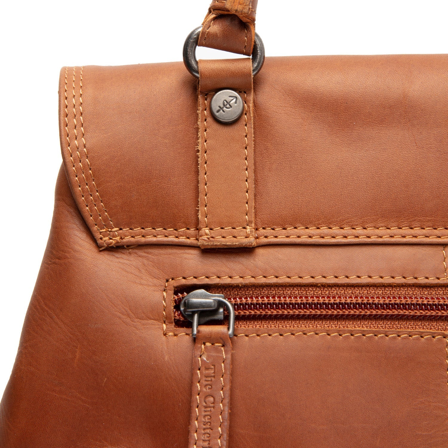 Cognac Leather Handbag Angera, detail view 5