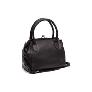Black Leather Handbag Chili, front view