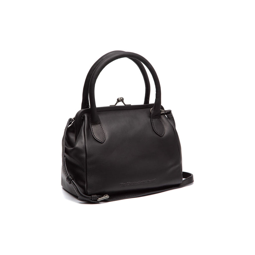 Black Leather Handbag Chili, front view