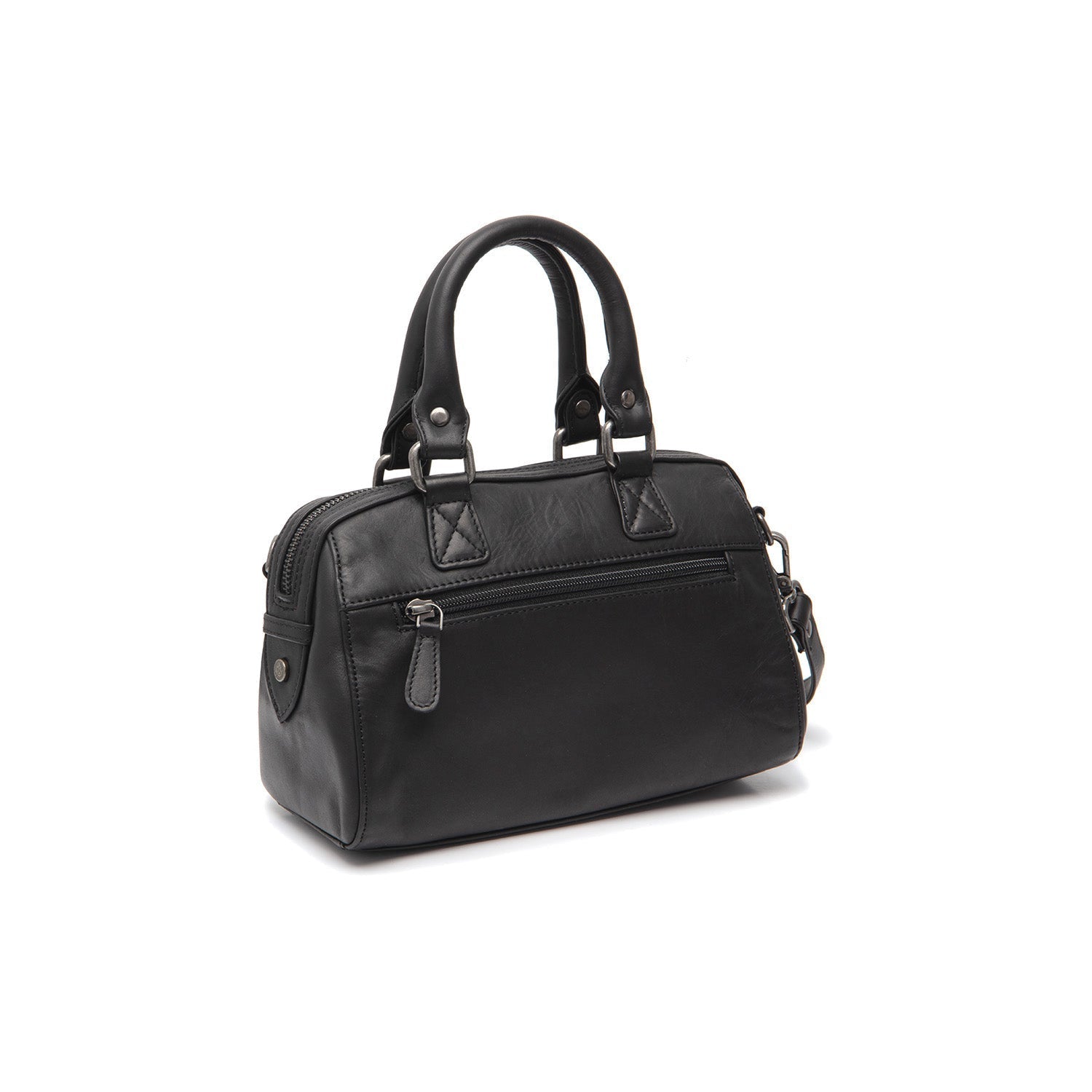 Black Leather Handbag Dalford, detail view 4