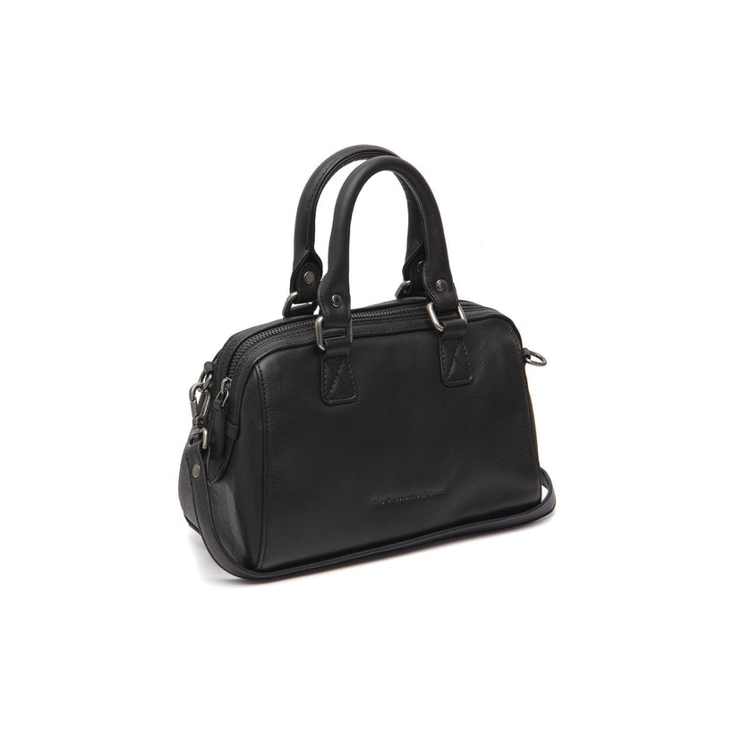 Black Leather Handbag Dalford, front view