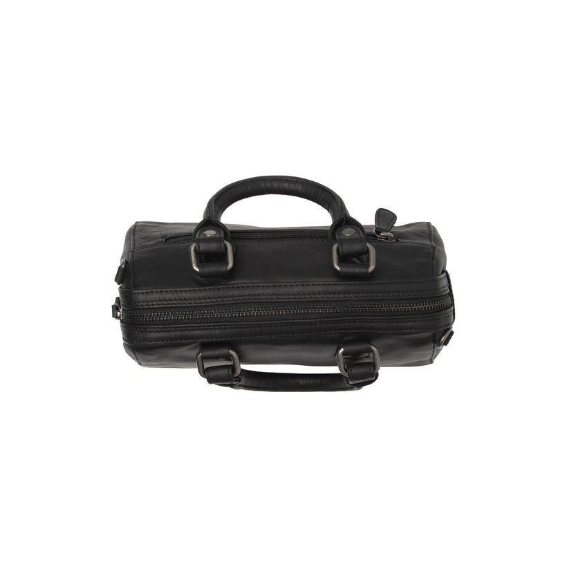 Black Leather Handbag Dalford, front view