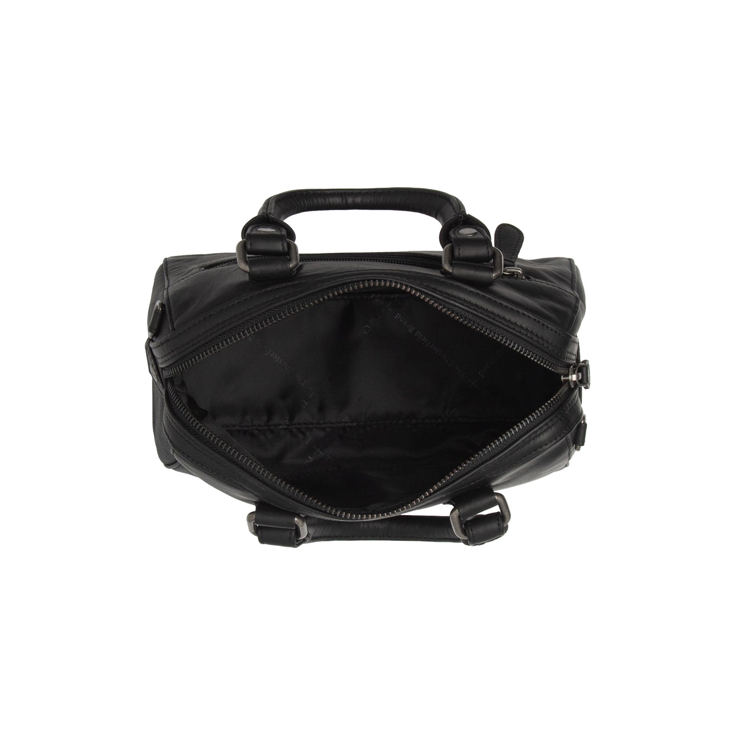 Black Leather Handbag Dalford, product view 3