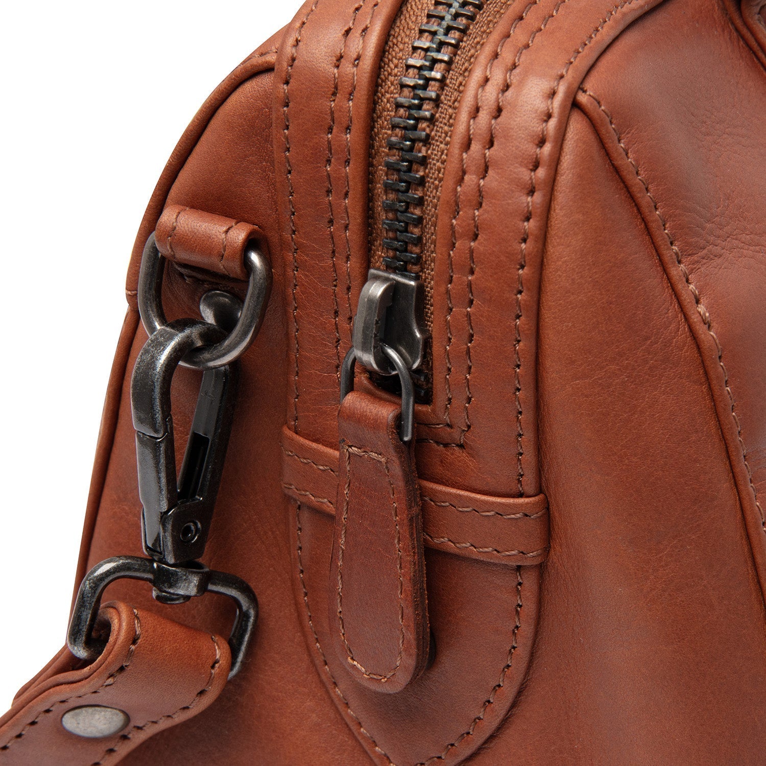 Cognac Leather Handbag Dalford, detail view 5