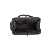Black Leather Handbag Dorin, detail view 3
