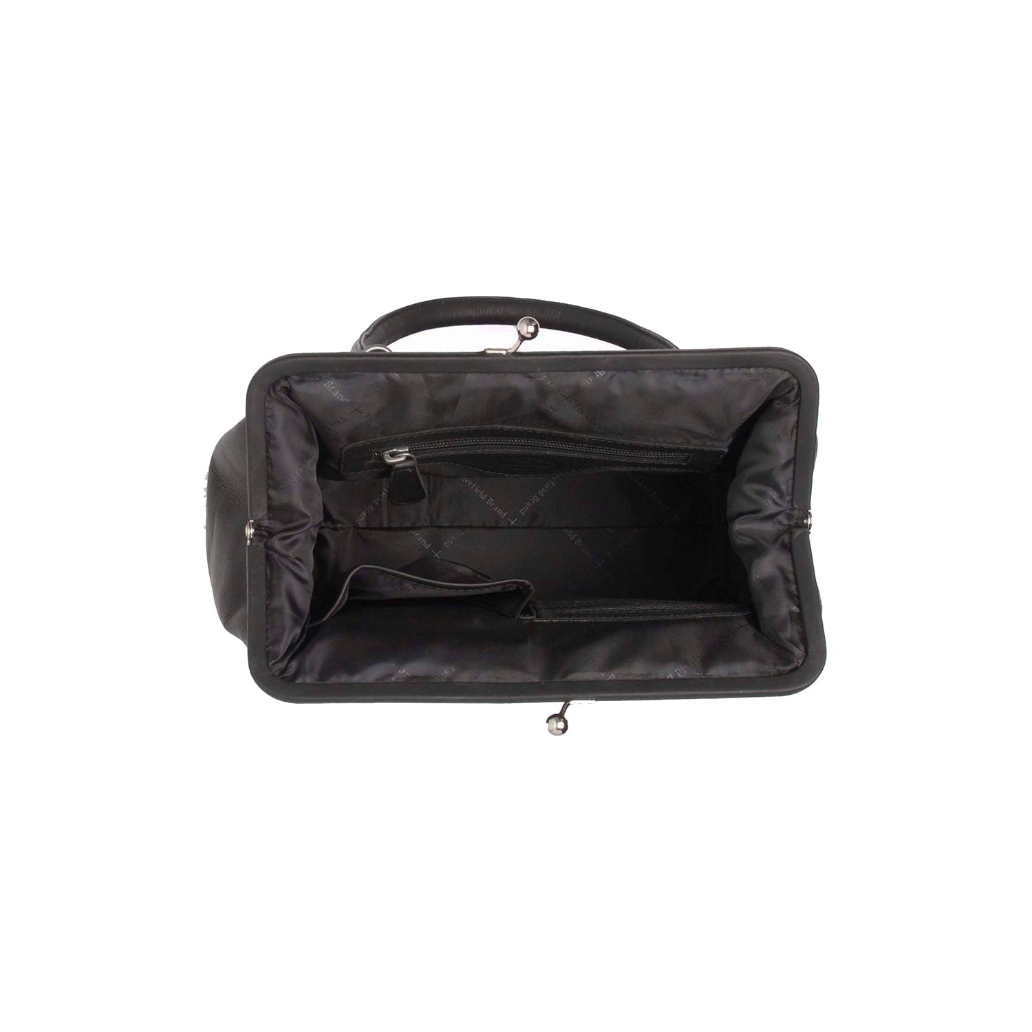 Black Leather Handbag Dorin, detail view 3