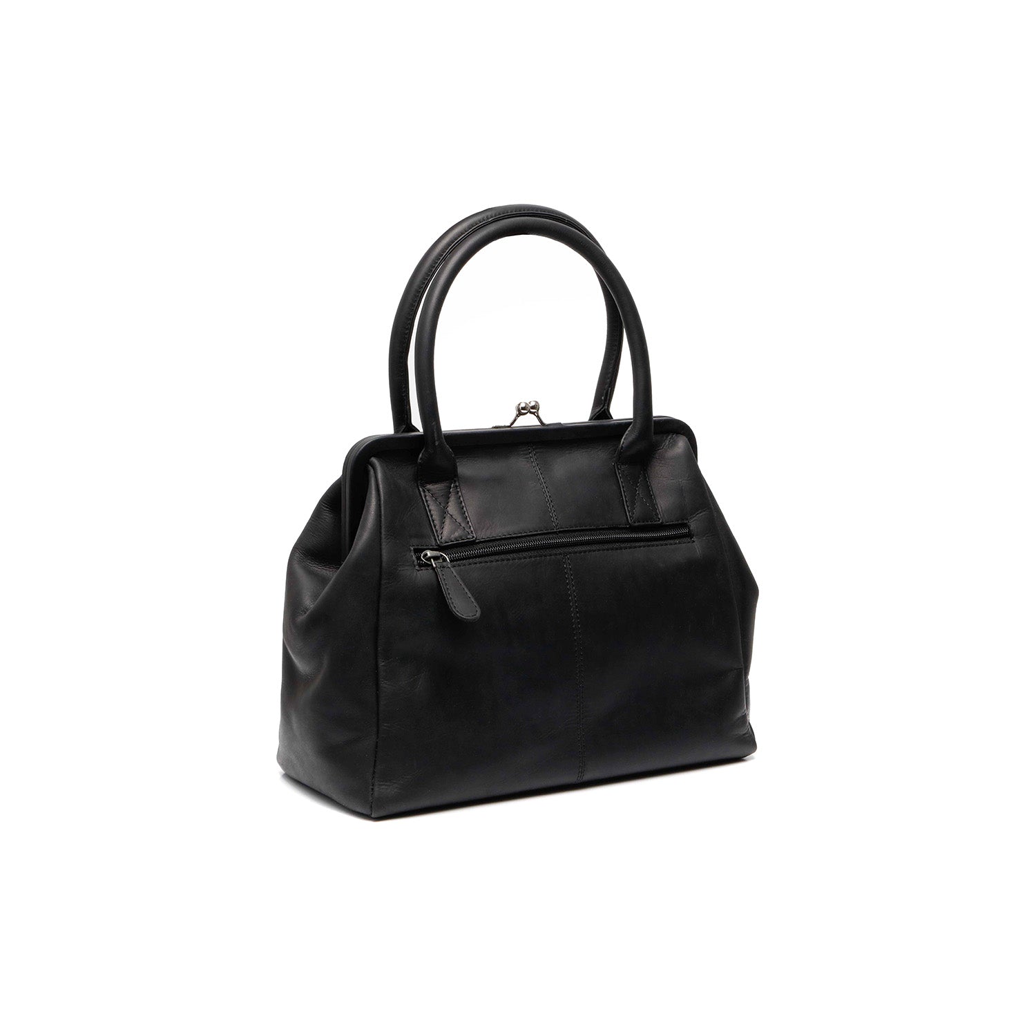 Black Leather Handbag Dorin, detail view 4