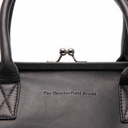 Black Leather Handbag Dorin, product view 2