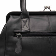 Black Leather Handbag Dorin, product view 3