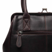 Brown Leather Handbag Dorin, detail view 1