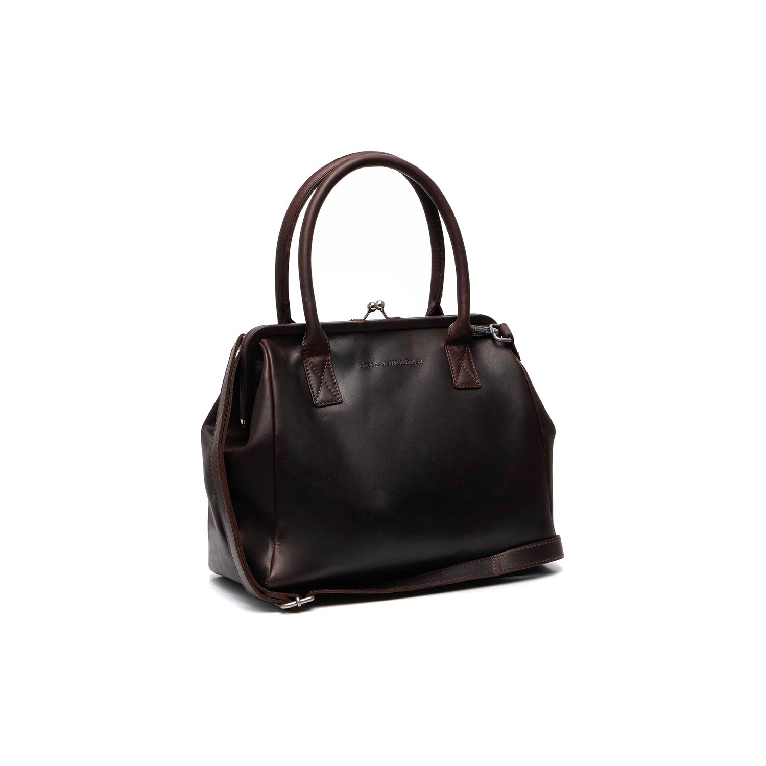 Brown Leather Handbag Dorin, front view
