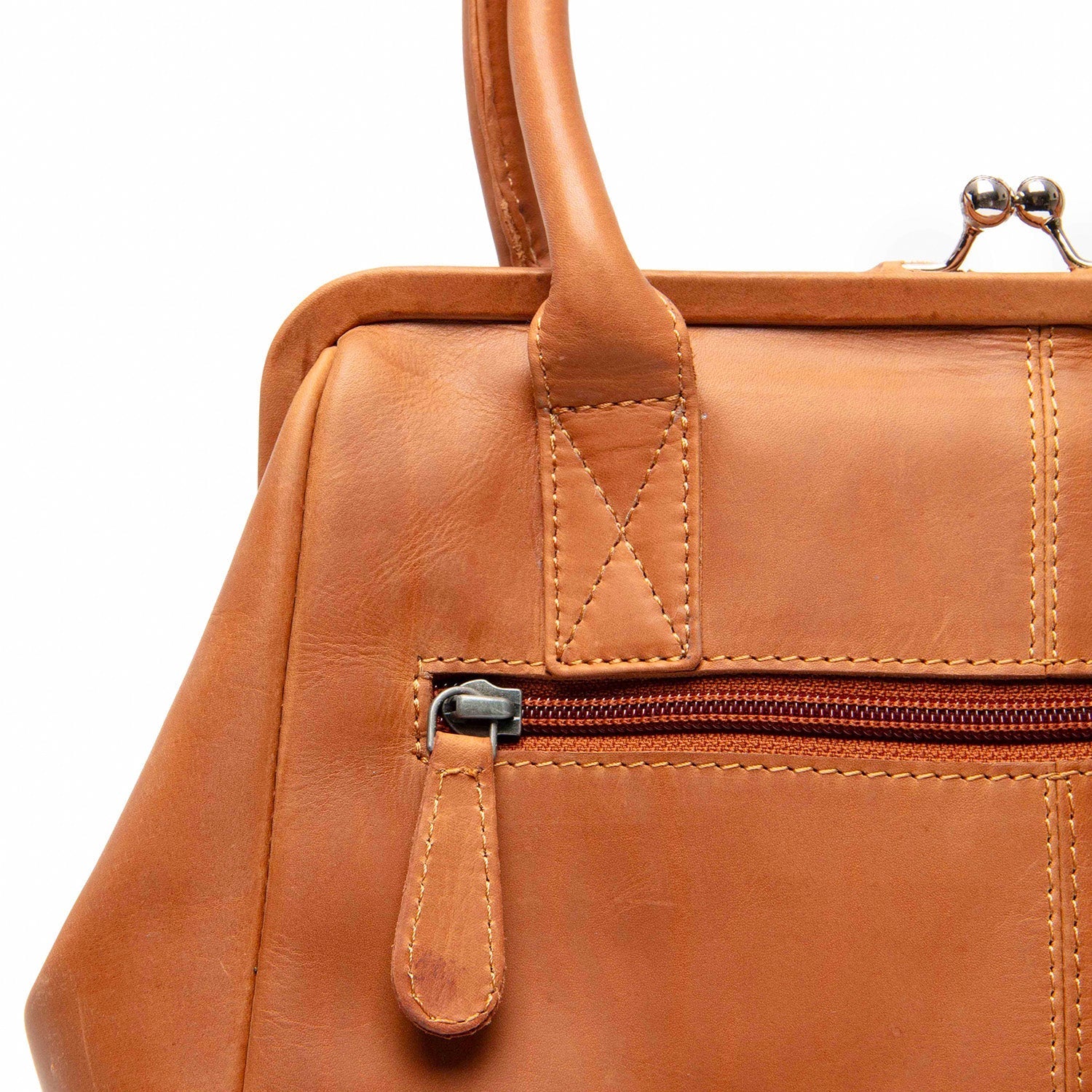 Cognac Leather Handbag Dorin, product view 3