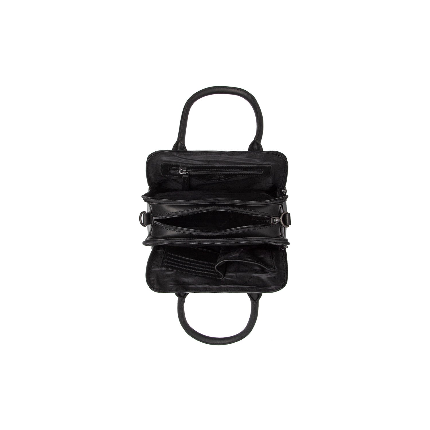 Black Leather Handbag Ezra, detail view 1