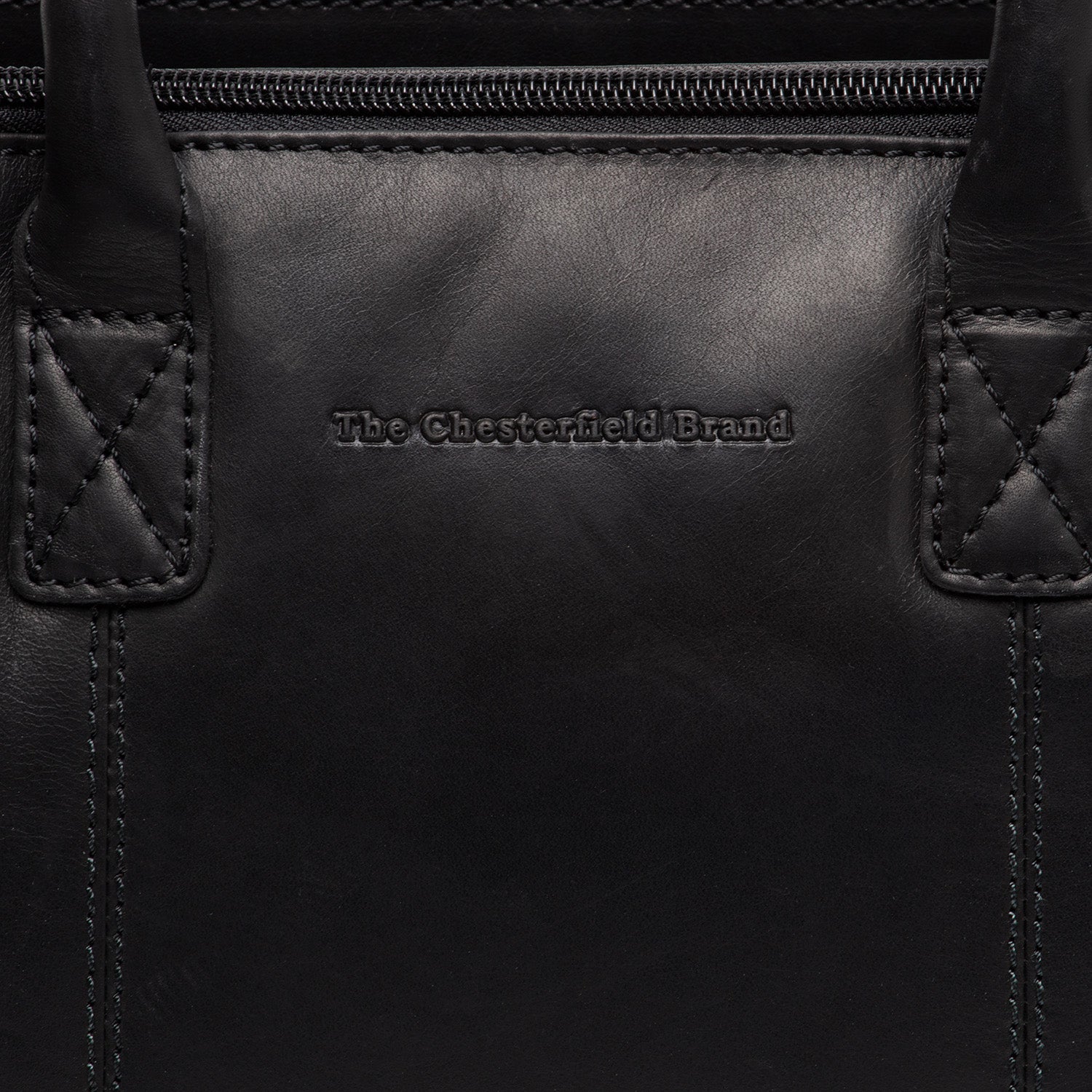 Black Leather Handbag Ezra, product view 2
