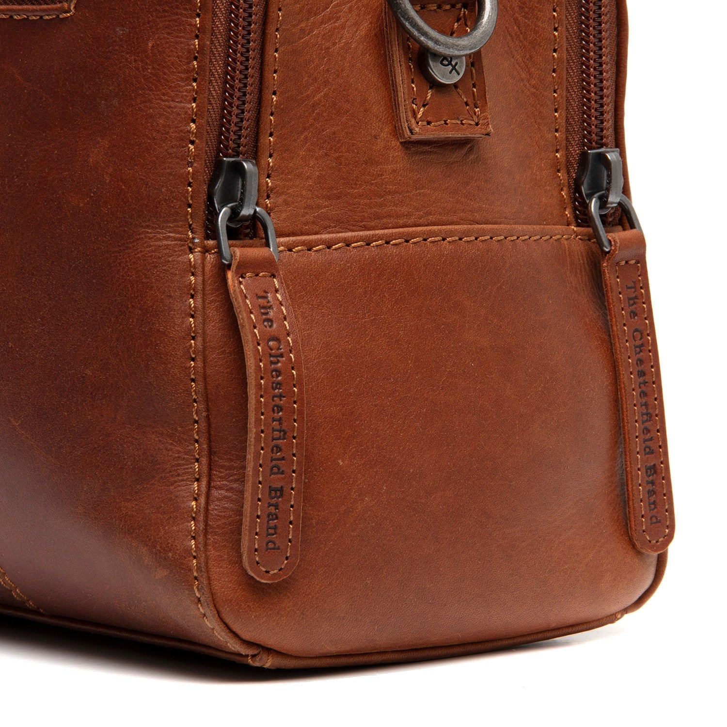 Cognac Leather Handbag Ezra, detail view 5