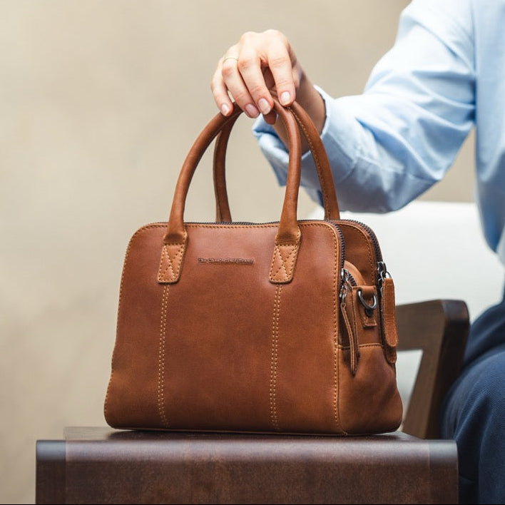 Cognac Leather Handbag Ezra, product view 2