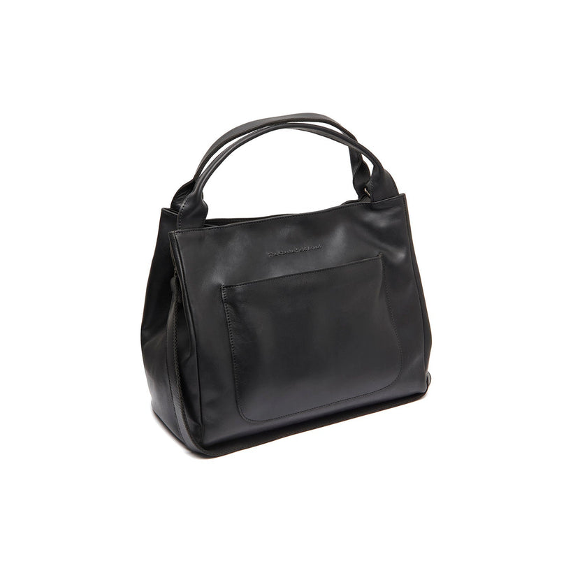 Black Leather Handbag Fioline, front view