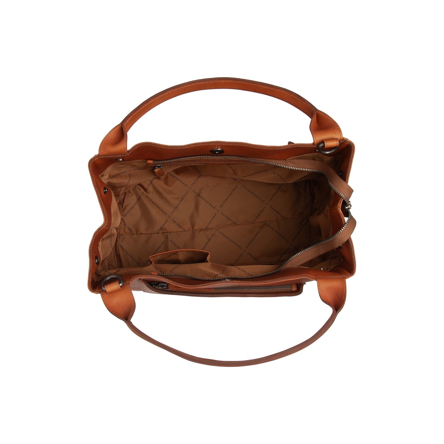 Cognac Leather Handbag Fioline, detail view 1