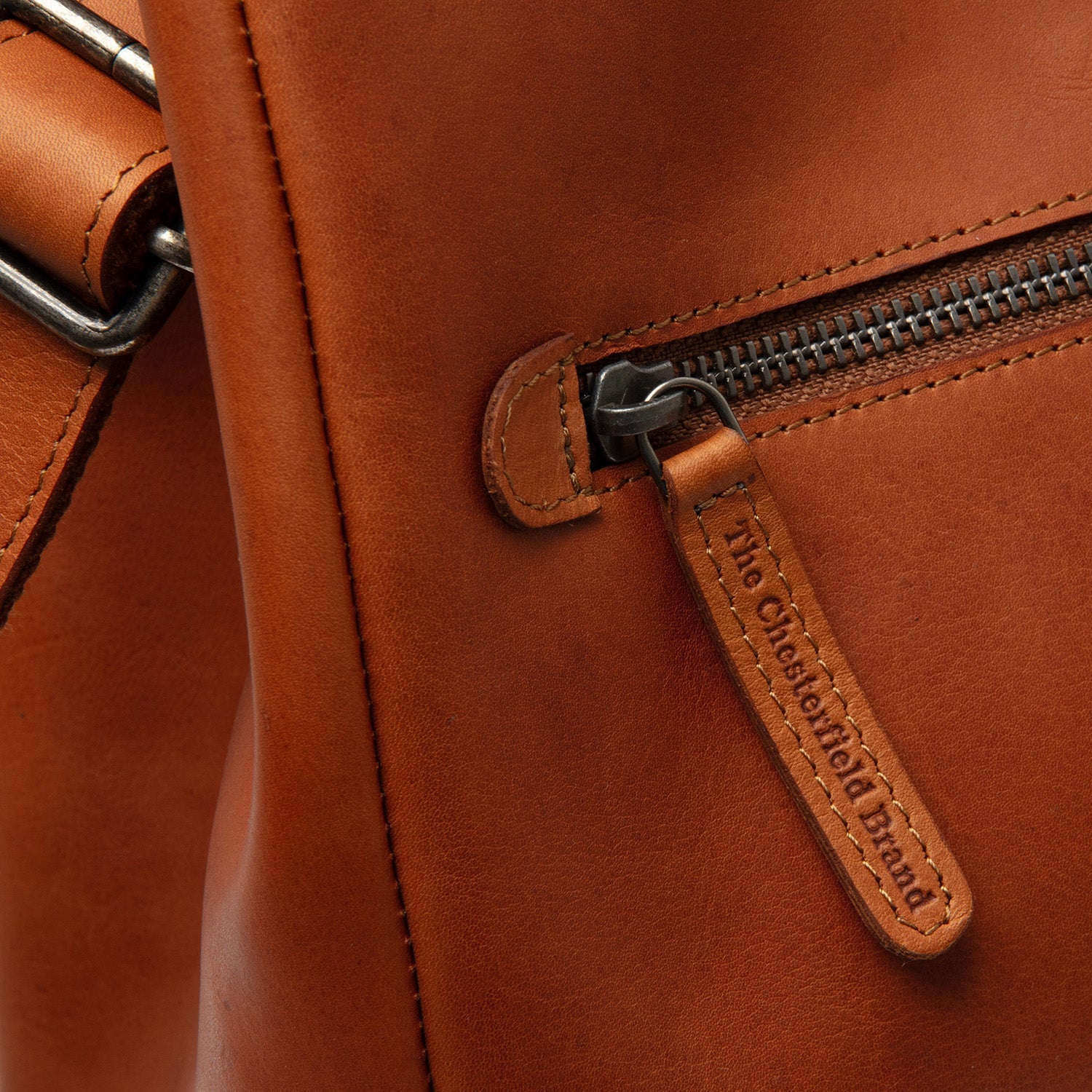 Cognac Leather Handbag Fioline, detail view 4