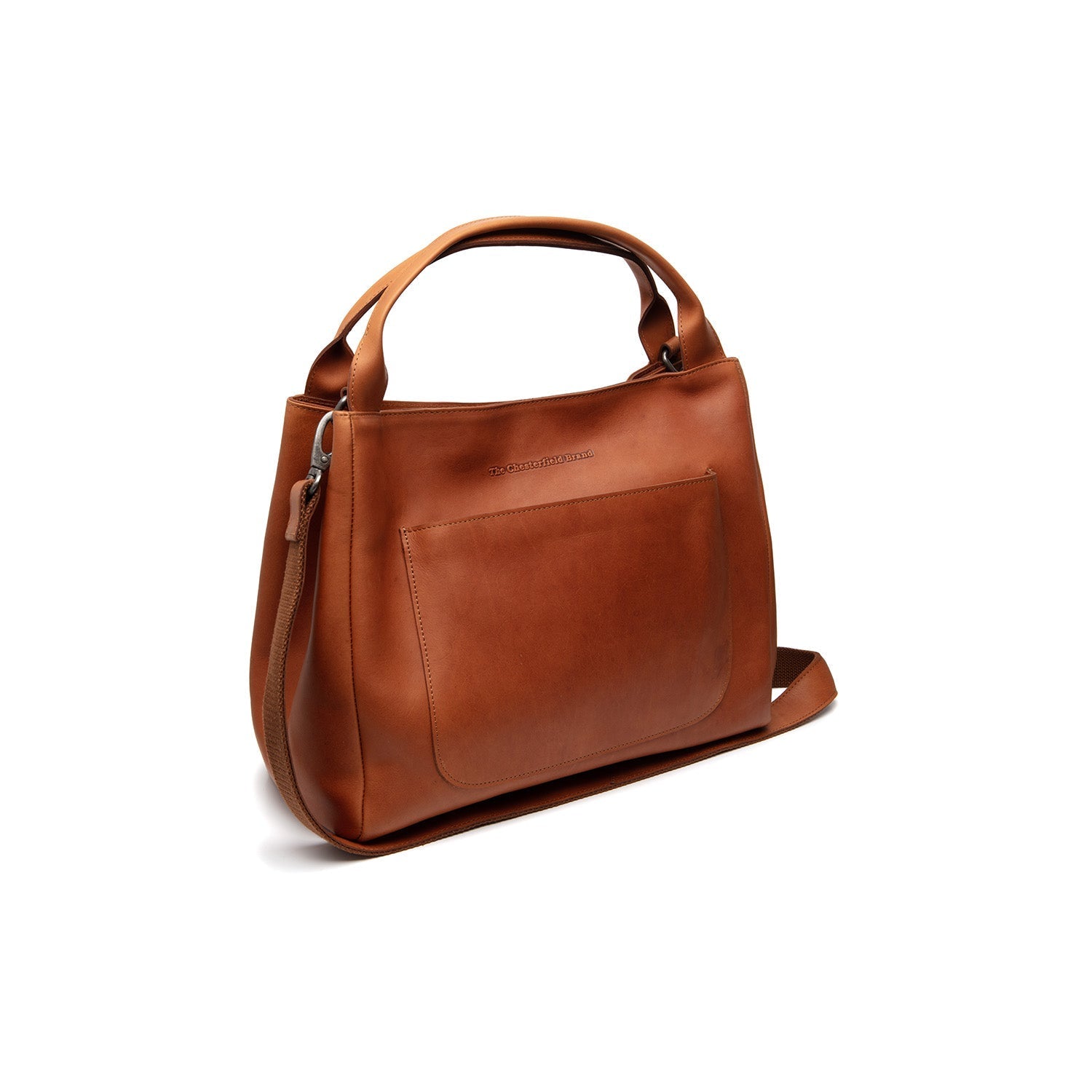 Cognac Leather Handbag Fioline, front view