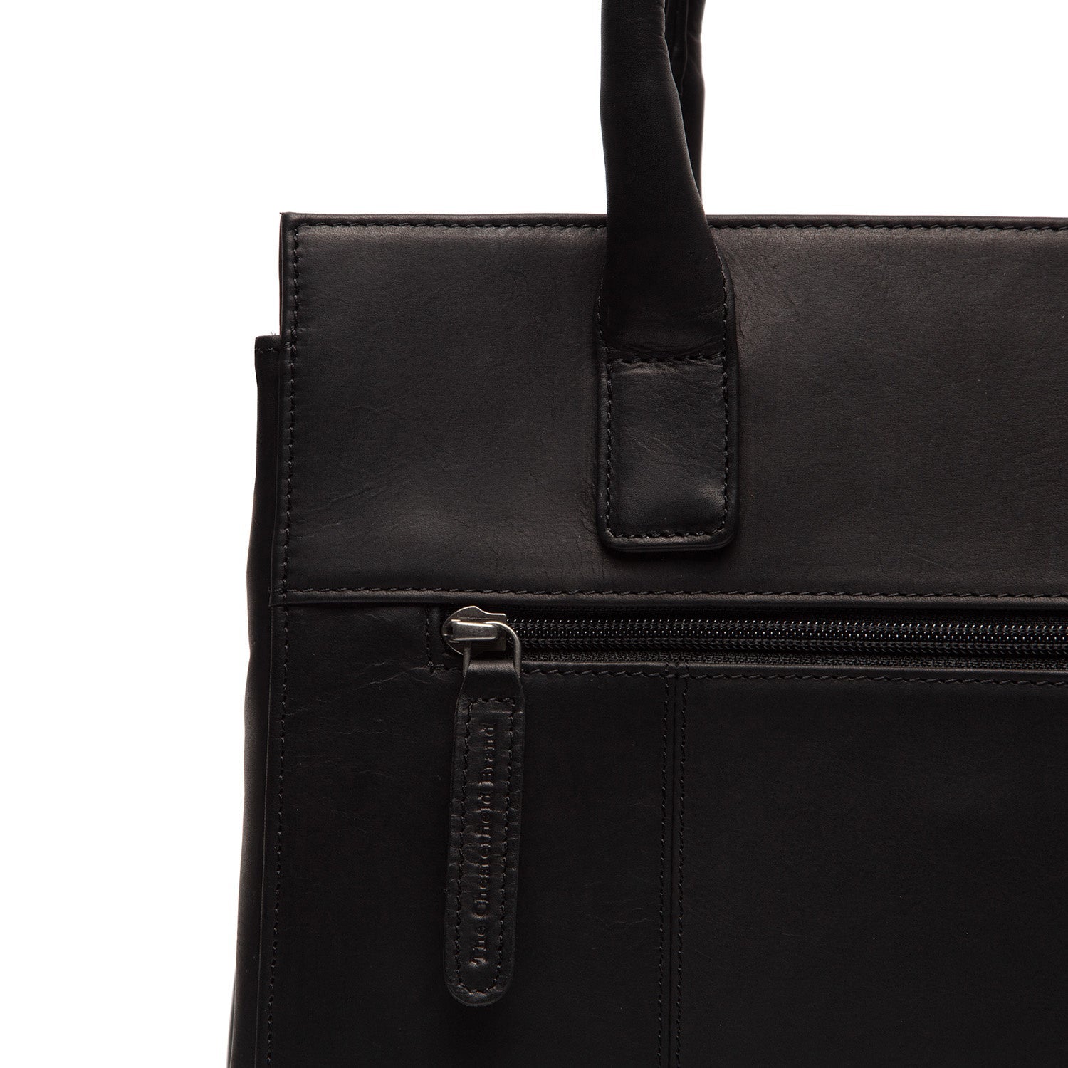 Black Leather Handbag Garda, detail view 4