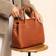 Cognac Leather Handbag Garda, product view 2