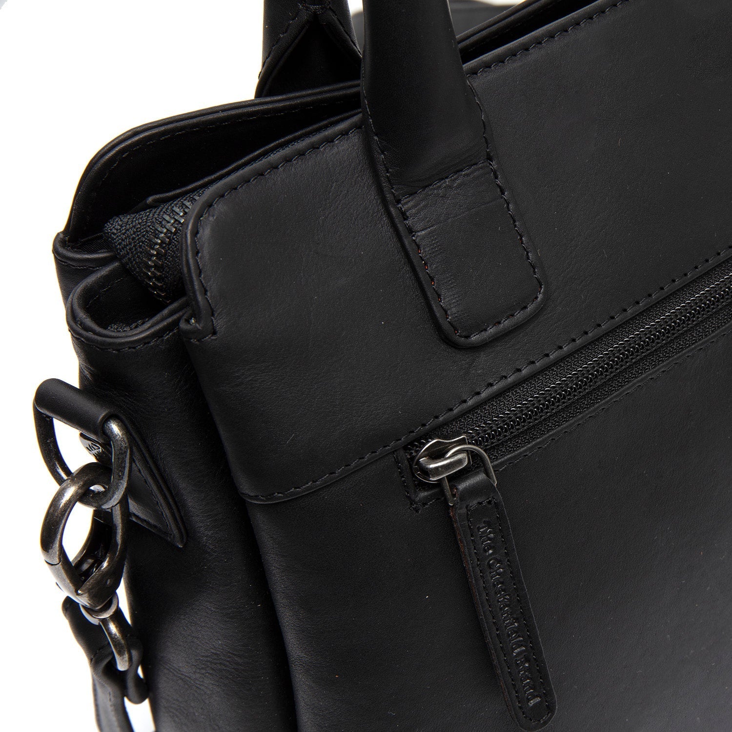 Black Leather Handbag Hermosa, detail view 3