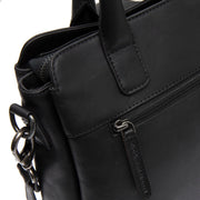 Black Leather Handbag Hermosa, detail view 3
