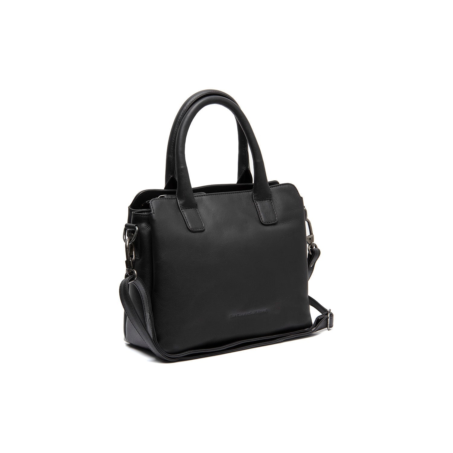 Black Leather Handbag Hermosa, front view