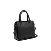 Black Leather Handbag Hermosa, front view