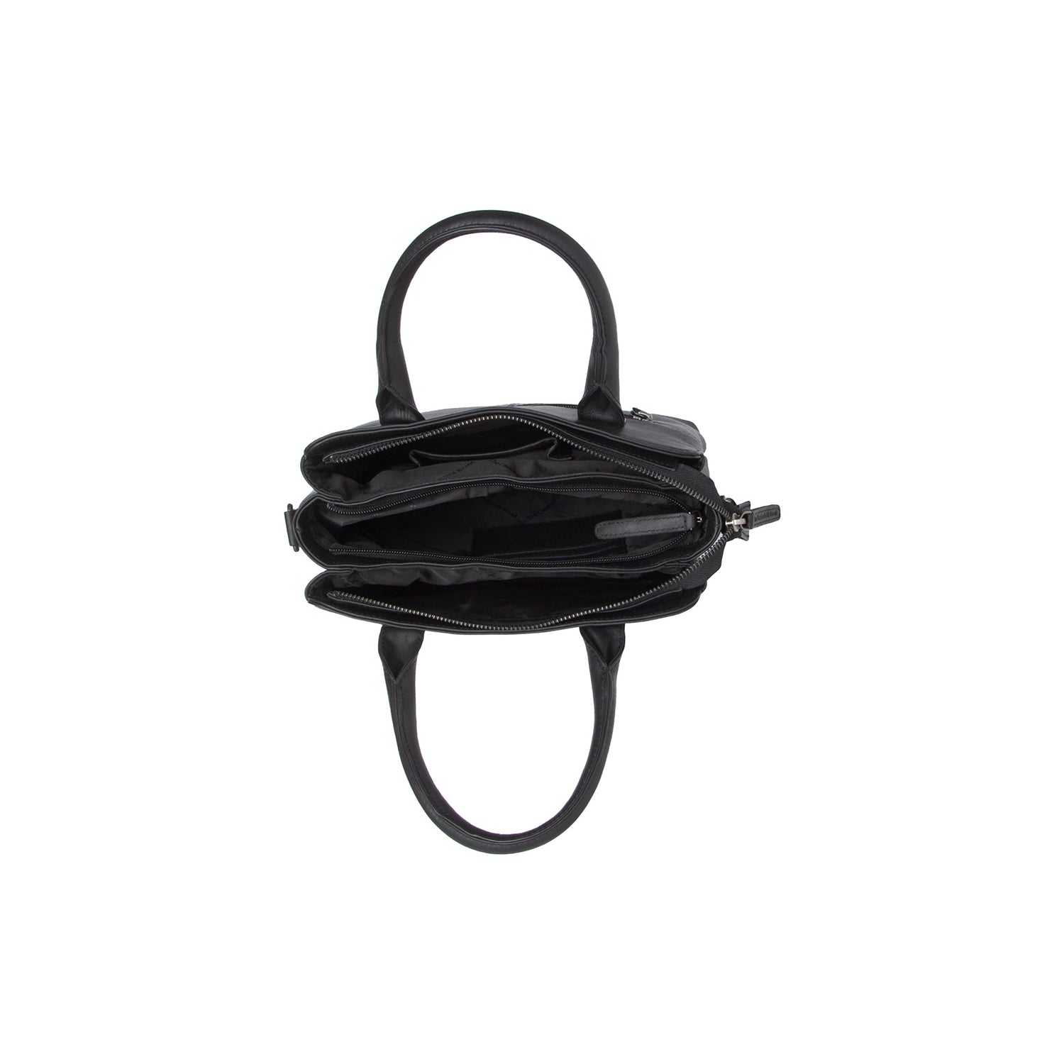 Black Leather Handbag Hermosa, product view 3