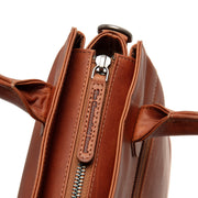 Cognac Leather Handbag Hermosa, detail view 6