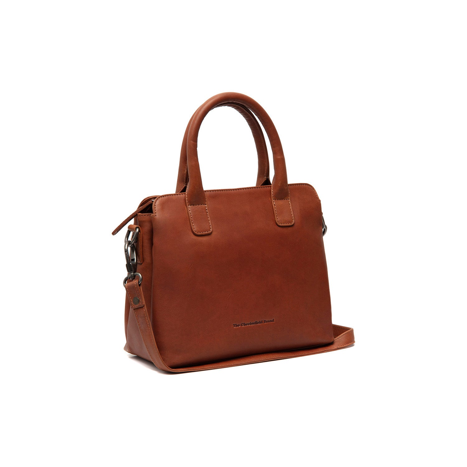 Cognac Leather Handbag Hermosa, front view