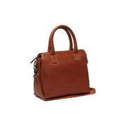 Cognac Leather Handbag Hermosa, front view