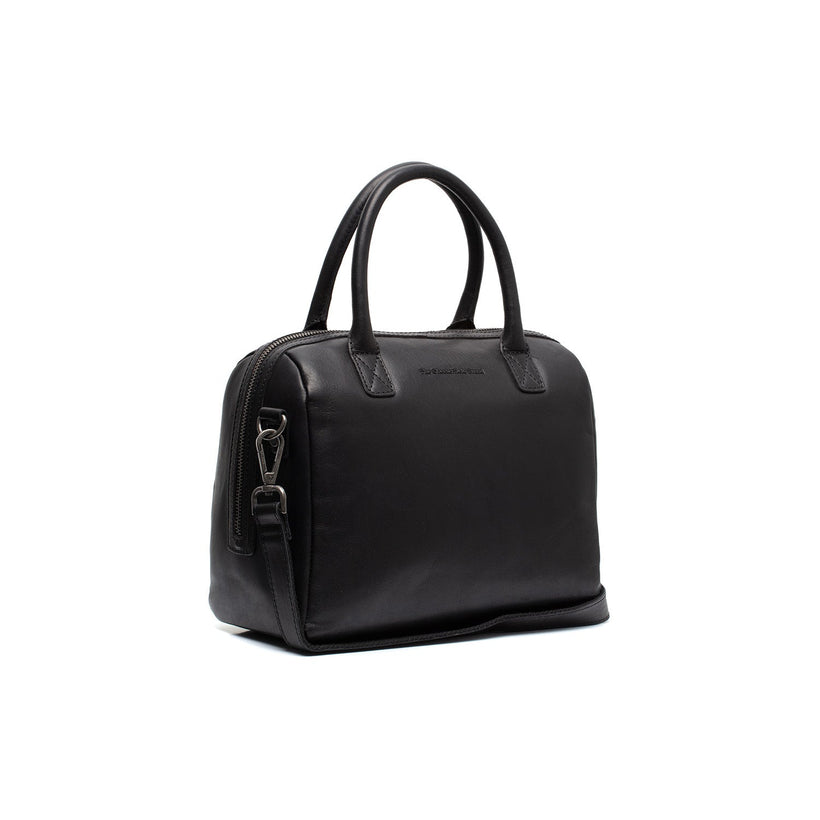 Black Leather Handbag Langton, front view