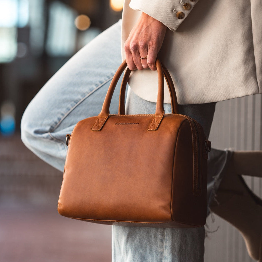 Cognac Leather Handbag Langton, product view 2