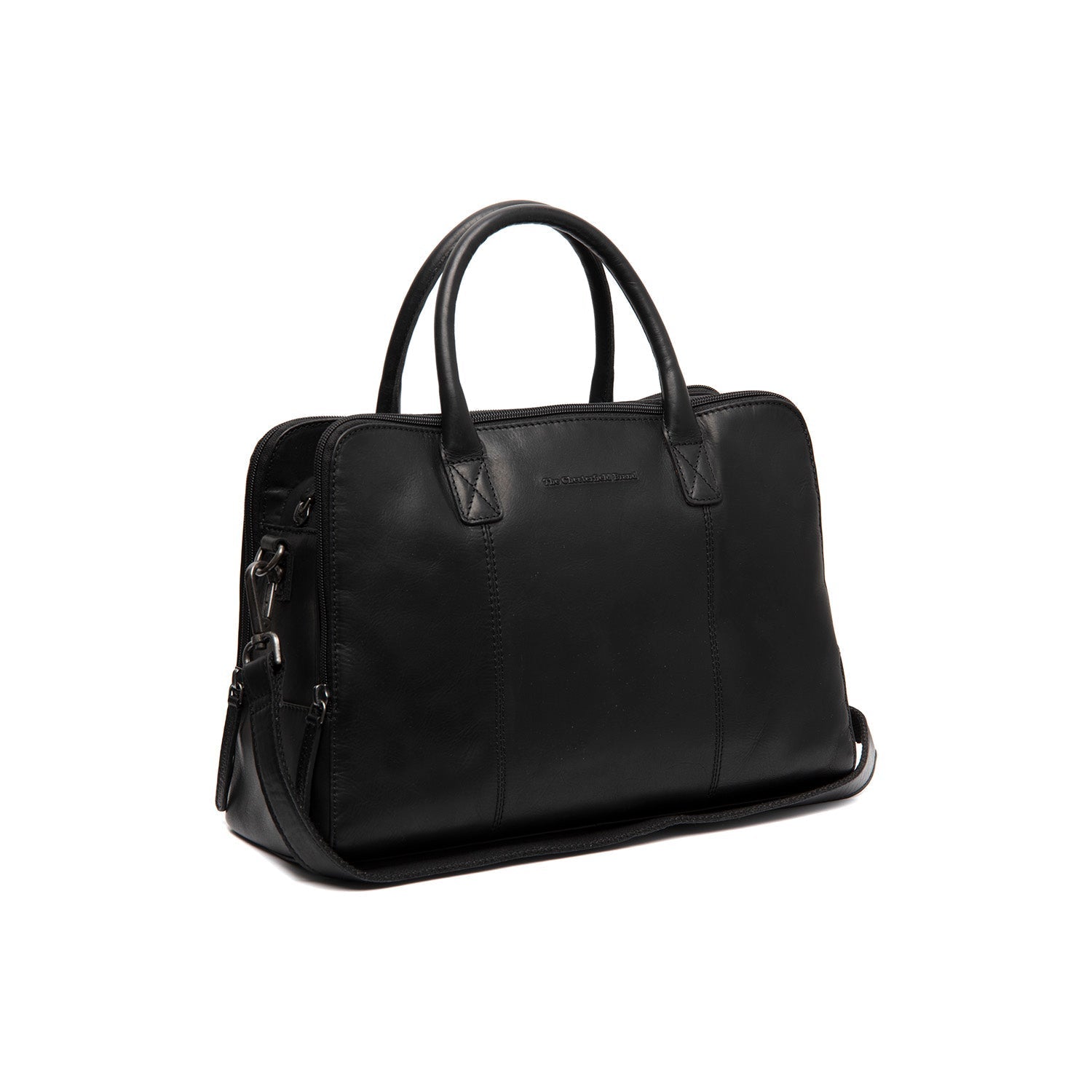 Black Leather Handbag Layton, front view