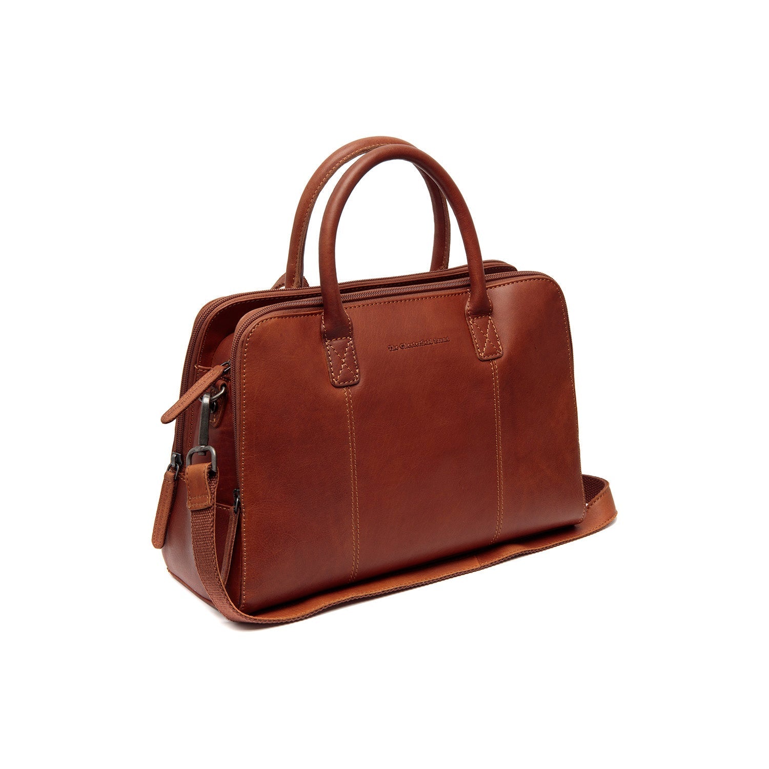 Cognac Leather Handbag Layton, front view