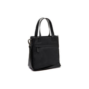 Black Leather Handbag Lingfield, front view