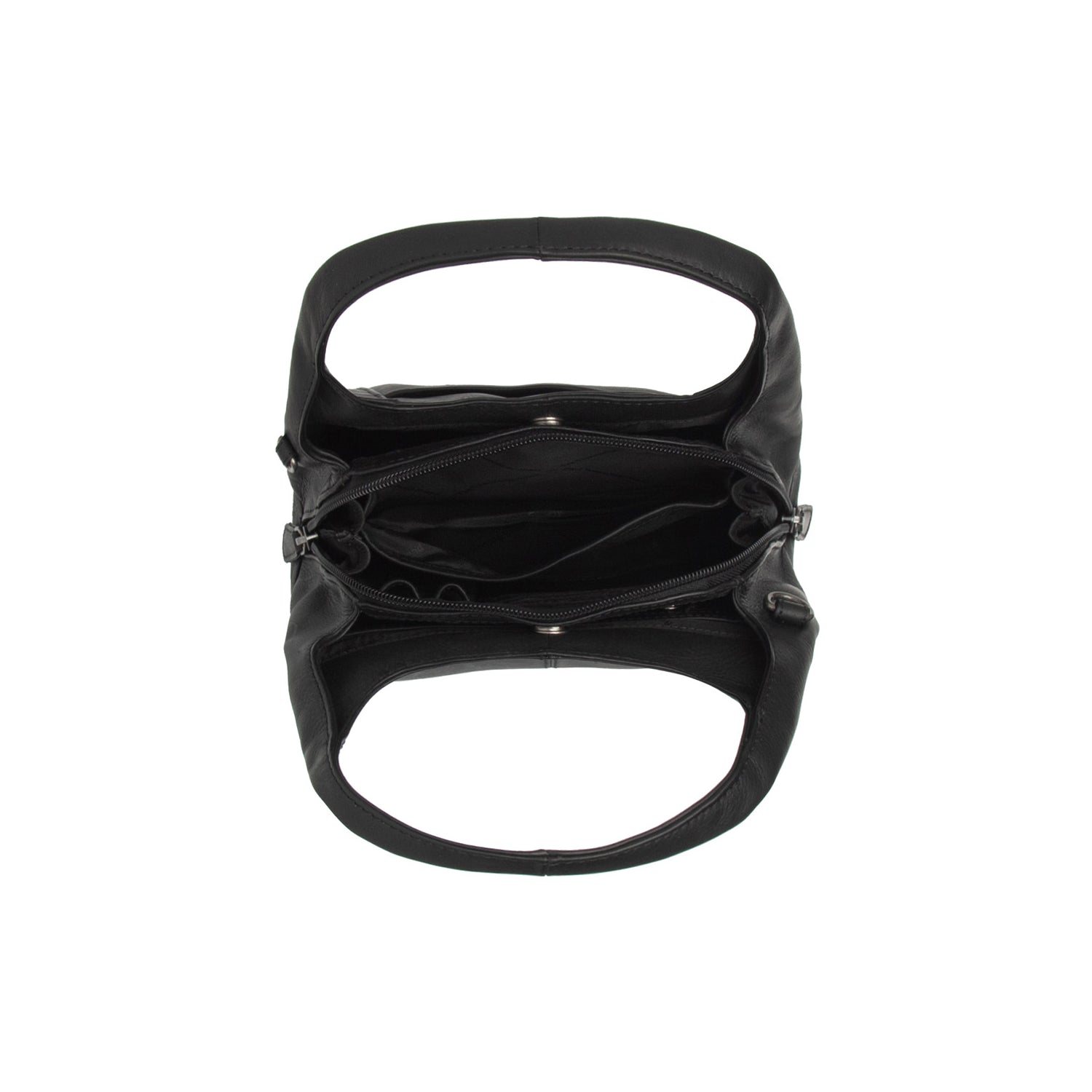 Black Leather Handbag Lunera, detail view 1