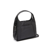 Black Leather Handbag Lunera, front view