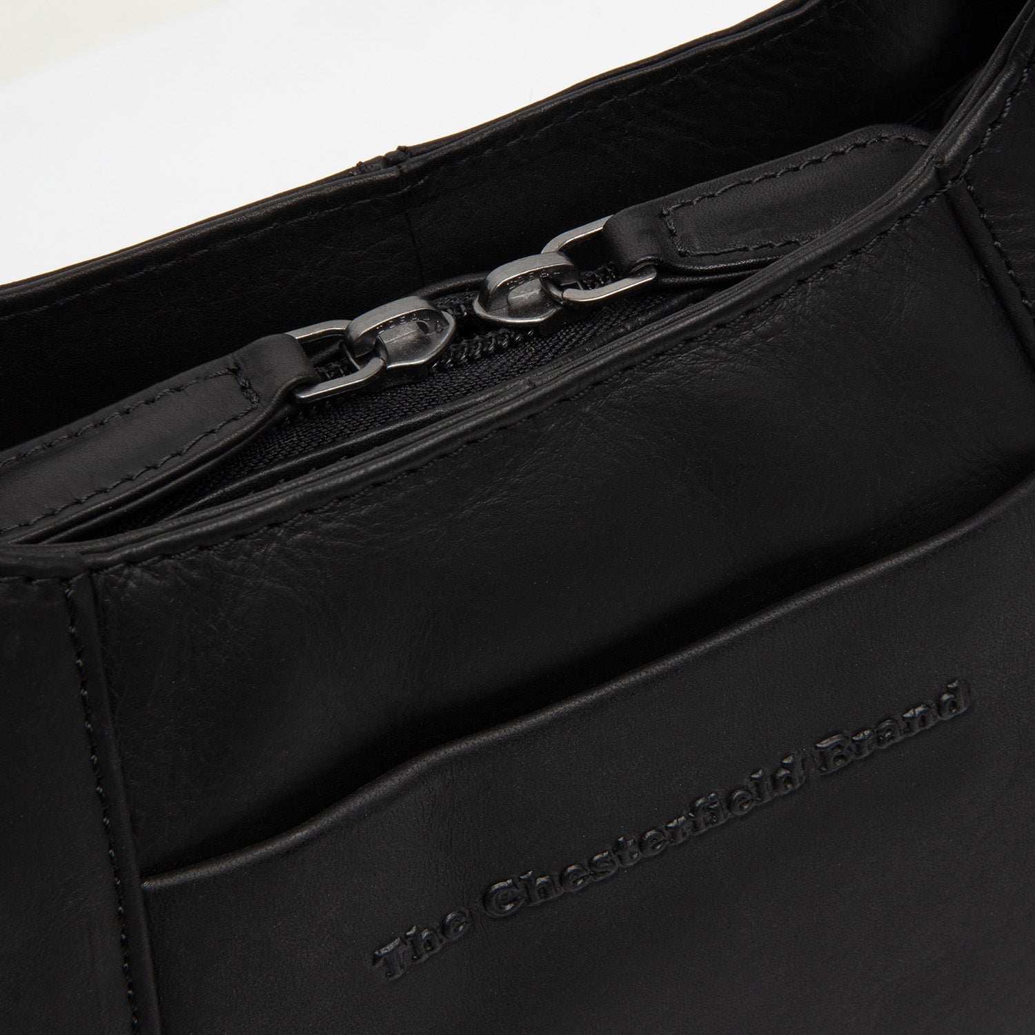 Black Leather Handbag Lunera, product view 2