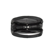 Black Leather Handbag Lunera, product view 3