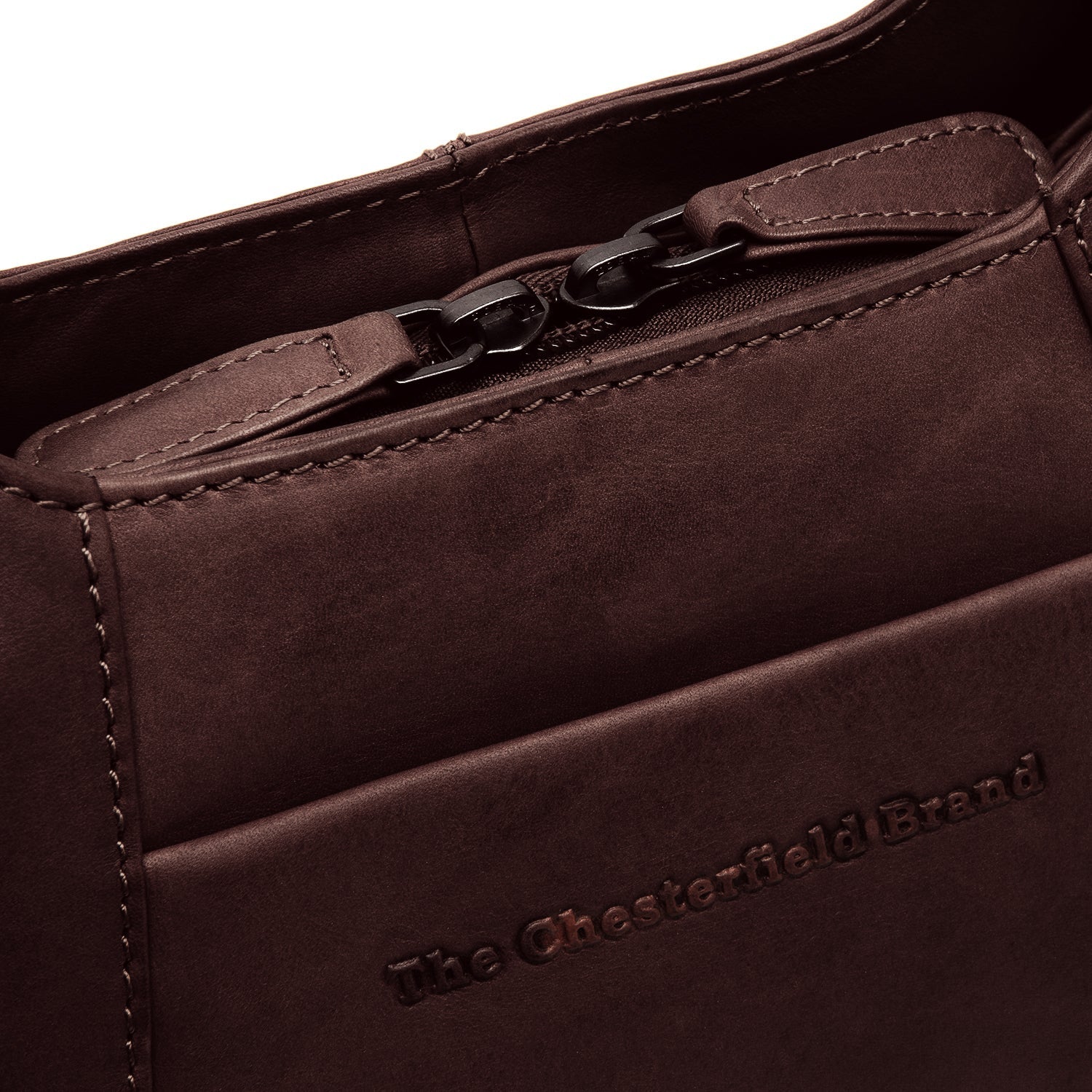 Brown Leather Handbag Lunera, detail view 1