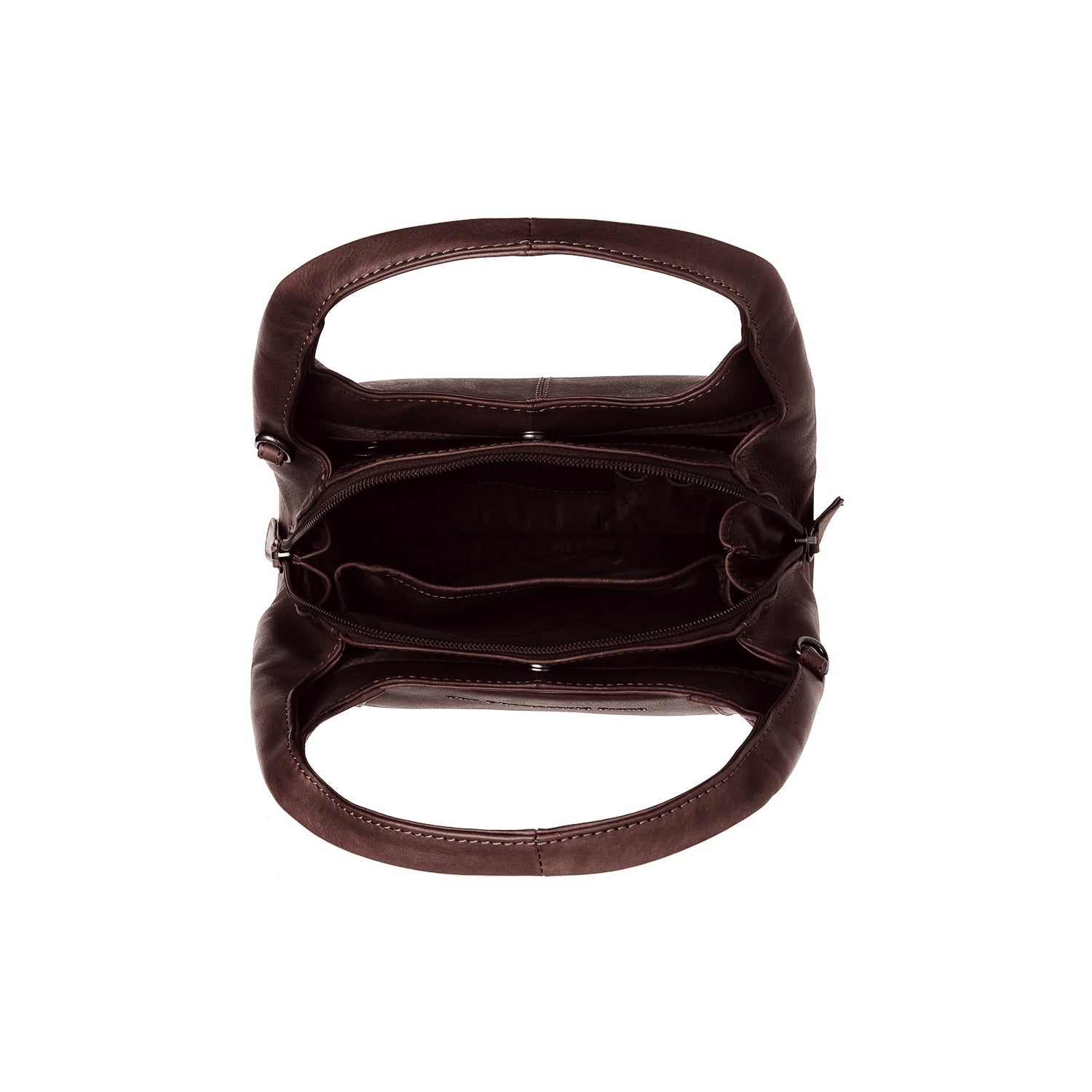 Brown Leather Handbag Lunera, product view 3