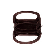Brown Leather Handbag Lunera, product view 3