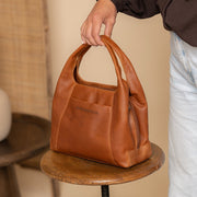 Cognac Leather Handbag Lunera, product view 2